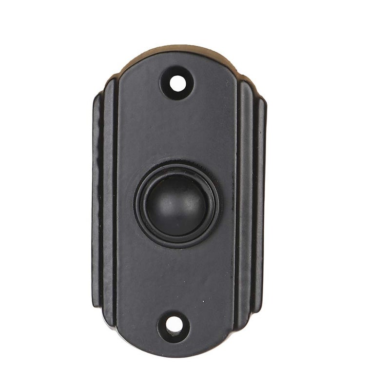 A29 Black Powder Coated Cast Iron Doorbell Button â€“ 2 5/8" x 1 1/2" â€“ Recess Mount, Antique Design, Wired for Two-Wire Chimes, Weather Resistant, Easy DIY Installation - Image 1
